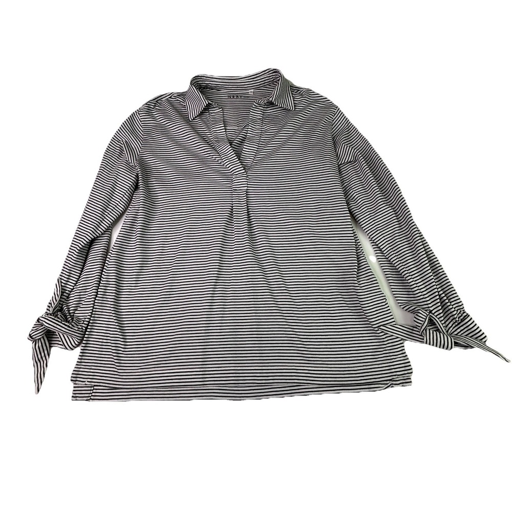 NRBY Blouse Womens S‎ Pullover Feminine 3/4 Sleeve Chic Blouse Top Tie Sleeves
